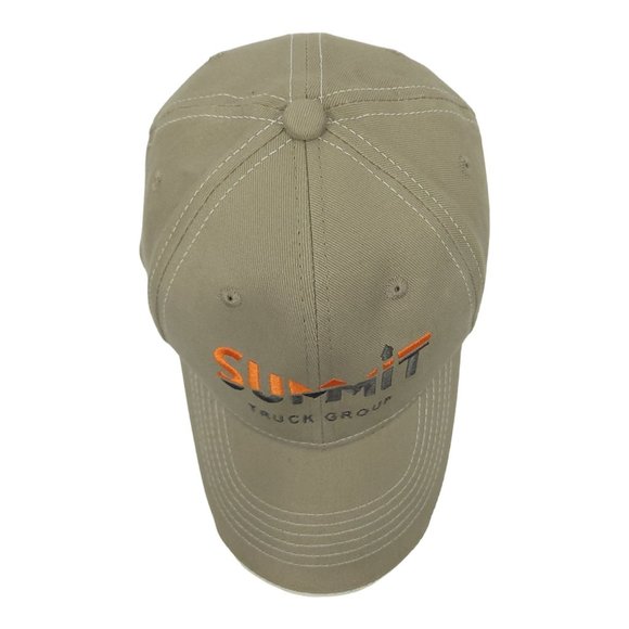 Summit Truck Group Khaki Strapback Cap Trucker Baseball Hat Embroidered Logo - Picture 6 of 12